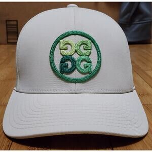 G/FORE G4 Golf Hat White Green Snapback One Ten Flexfit Tech OSFM Company Logo